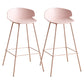 Nordic Style Metal Bar-stool Plastic Counter Bar Stool for Indoor Use Pink 2 Piece Set Clearhalo 'Bar Furniture' 'Bar Stools' 'bar_stools' 'furn' 'furn_bar_stools' 'Furniture' 'Kitchen & Dining Furniture' 6095814