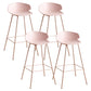 Nordic Style Metal Bar-stool Plastic Counter Bar Stool for Indoor Use Pink 4 Piece Set Clearhalo 'Bar Furniture' 'Bar Stools' 'bar_stools' 'furn' 'furn_bar_stools' 'Furniture' 'Kitchen & Dining Furniture' 6095815