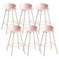 Nordic Style Metal Bar-stool Plastic Counter Bar Stool for Indoor Use Pink 6 Piece Set Clearhalo 'Bar Furniture' 'Bar Stools' 'bar_stools' 'furn' 'furn_bar_stools' 'Furniture' 'Kitchen & Dining Furniture' 6095816