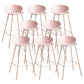 Nordic Style Metal Bar-stool Plastic Counter Bar Stool for Indoor Use Pink 8 Piece Set Clearhalo 'Bar Furniture' 'Bar Stools' 'bar_stools' 'furn' 'furn_bar_stools' 'Furniture' 'Kitchen & Dining Furniture' 6095817