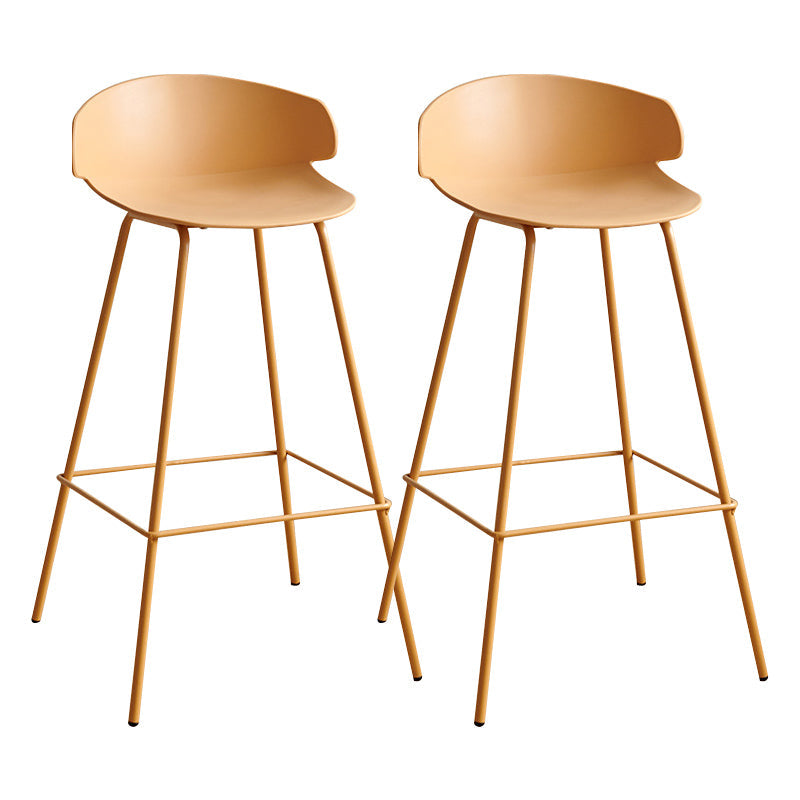 Nordic Style Metal Bar-stool Plastic Counter Bar Stool for Indoor Use Yellow 2 Piece Set Clearhalo 'Bar Furniture' 'Bar Stools' 'bar_stools' 'furn' 'furn_bar_stools' 'Furniture' 'Kitchen & Dining Furniture' 6095818