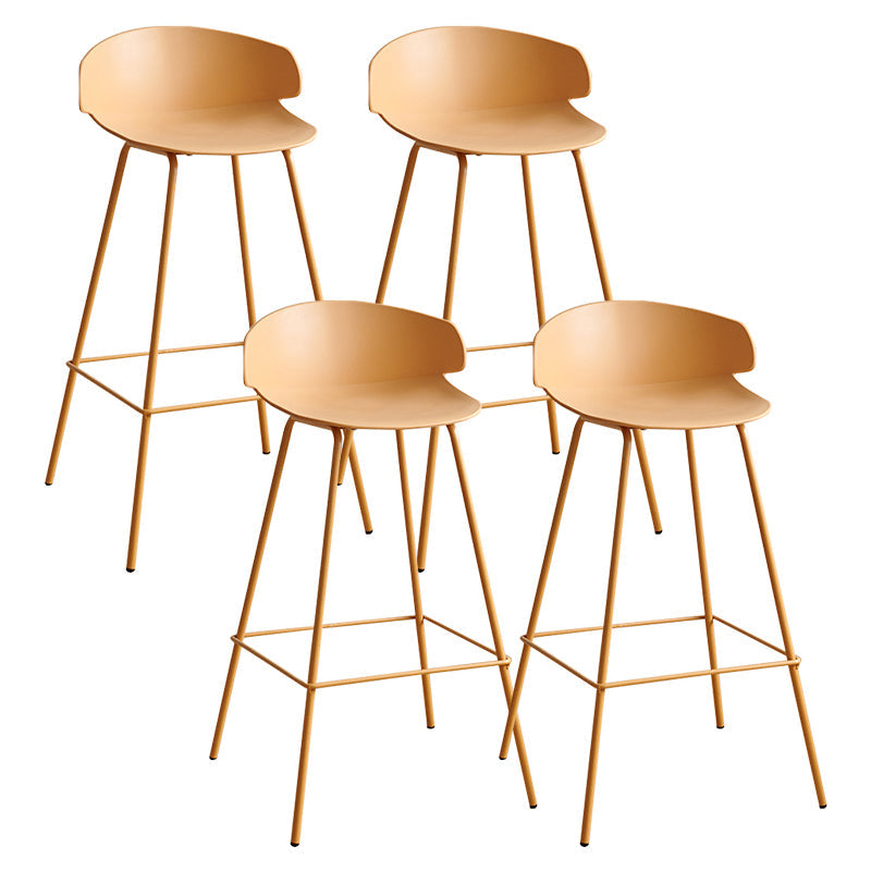 Nordic Style Metal Bar-stool Plastic Counter Bar Stool for Indoor Use Yellow 4 Piece Set Clearhalo 'Bar Furniture' 'Bar Stools' 'bar_stools' 'furn' 'furn_bar_stools' 'Furniture' 'Kitchen & Dining Furniture' 6095819