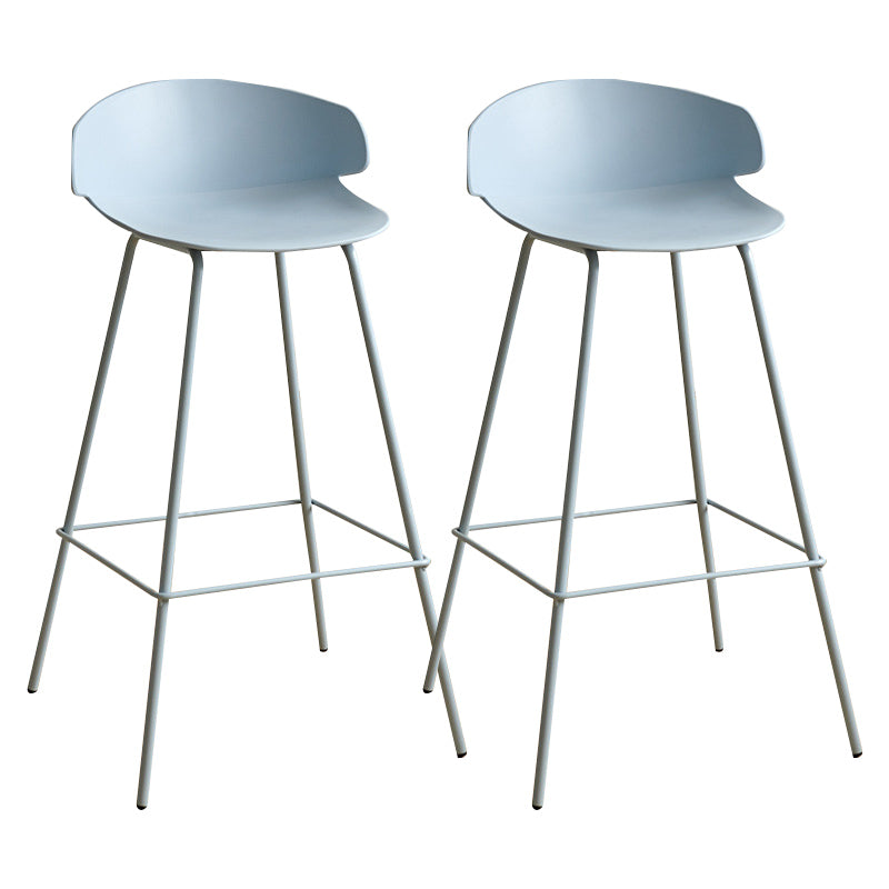 Nordic Style Metal Bar-stool Plastic Counter Bar Stool for Indoor Use Blue 2 Piece Set Clearhalo 'Bar Furniture' 'Bar Stools' 'bar_stools' 'furn' 'furn_bar_stools' 'Furniture' 'Kitchen & Dining Furniture' 6095822