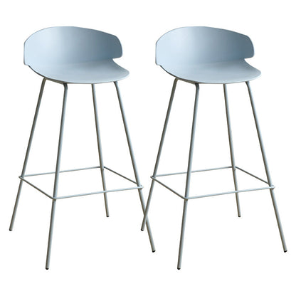 Nordic Style Metal Bar-stool Plastic Counter Bar Stool for Indoor Use Blue 2 Piece Set Clearhalo 'Bar Furniture' 'Bar Stools' 'bar_stools' 'furn' 'furn_bar_stools' 'Furniture' 'Kitchen & Dining Furniture' 6095822