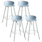 Nordic Style Metal Bar-stool Plastic Counter Bar Stool for Indoor Use Blue 4 Piece Set Clearhalo 'Bar Furniture' 'Bar Stools' 'bar_stools' 'furn' 'furn_bar_stools' 'Furniture' 'Kitchen & Dining Furniture' 6095823