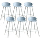 Nordic Style Metal Bar-stool Plastic Counter Bar Stool for Indoor Use Blue 6 Piece Set Clearhalo 'Bar Furniture' 'Bar Stools' 'bar_stools' 'furn' 'furn_bar_stools' 'Furniture' 'Kitchen & Dining Furniture' 6095824