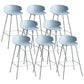 Nordic Style Metal Bar-stool Plastic Counter Bar Stool for Indoor Use Blue 8 Piece Set Clearhalo 'Bar Furniture' 'Bar Stools' 'bar_stools' 'furn' 'furn_bar_stools' 'Furniture' 'Kitchen & Dining Furniture' 6095825