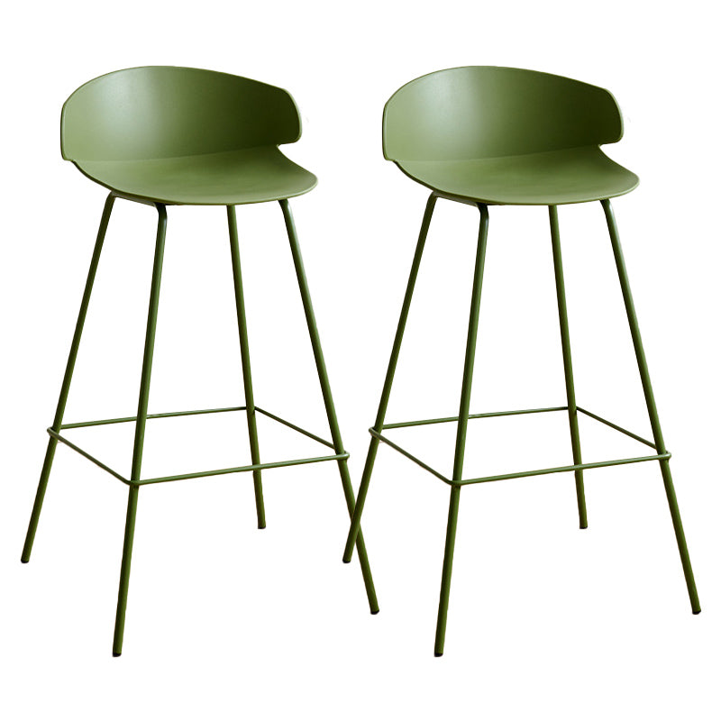 Nordic Style Metal Bar-stool Plastic Counter Bar Stool for Indoor Use Green 2 Piece Set Clearhalo 'Bar Furniture' 'Bar Stools' 'bar_stools' 'furn' 'furn_bar_stools' 'Furniture' 'Kitchen & Dining Furniture' 6095826
