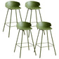 Nordic Style Metal Bar-stool Plastic Counter Bar Stool for Indoor Use Green 4 Piece Set Clearhalo 'Bar Furniture' 'Bar Stools' 'bar_stools' 'furn' 'furn_bar_stools' 'Furniture' 'Kitchen & Dining Furniture' 6095827