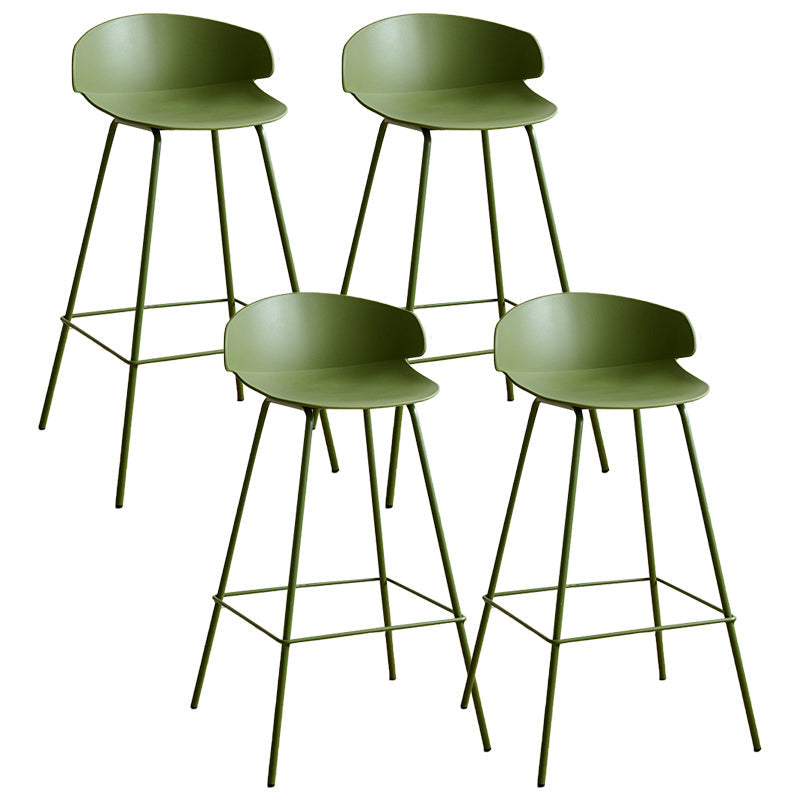 Nordic Style Metal Bar-stool Plastic Counter Bar Stool for Indoor Use Green 4 Piece Set Clearhalo 'Bar Furniture' 'Bar Stools' 'bar_stools' 'furn' 'furn_bar_stools' 'Furniture' 'Kitchen & Dining Furniture' 6095827