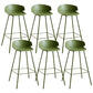 Nordic Style Metal Bar-stool Plastic Counter Bar Stool for Indoor Use Green 6 Piece Set Clearhalo 'Bar Furniture' 'Bar Stools' 'bar_stools' 'furn' 'furn_bar_stools' 'Furniture' 'Kitchen & Dining Furniture' 6095828