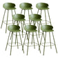 Nordic Style Metal Bar-stool Plastic Counter Bar Stool for Indoor Use Green 8 Piece Set Clearhalo 'Bar Furniture' 'Bar Stools' 'bar_stools' 'furn' 'furn_bar_stools' 'Furniture' 'Kitchen & Dining Furniture' 6095829