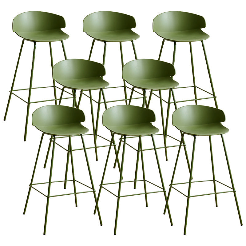 Nordic Style Metal Bar-stool Plastic Counter Bar Stool for Indoor Use Green 8 Piece Set Clearhalo 'Bar Furniture' 'Bar Stools' 'bar_stools' 'furn' 'furn_bar_stools' 'Furniture' 'Kitchen & Dining Furniture' 6095829