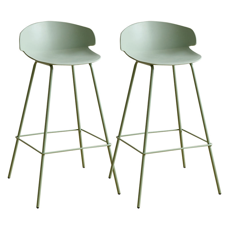 Nordic Style Metal Bar-stool Plastic Counter Bar Stool for Indoor Use Gray-Green 2 Piece Set Clearhalo 'Bar Furniture' 'Bar Stools' 'bar_stools' 'furn' 'furn_bar_stools' 'Furniture' 'Kitchen & Dining Furniture' 6095830