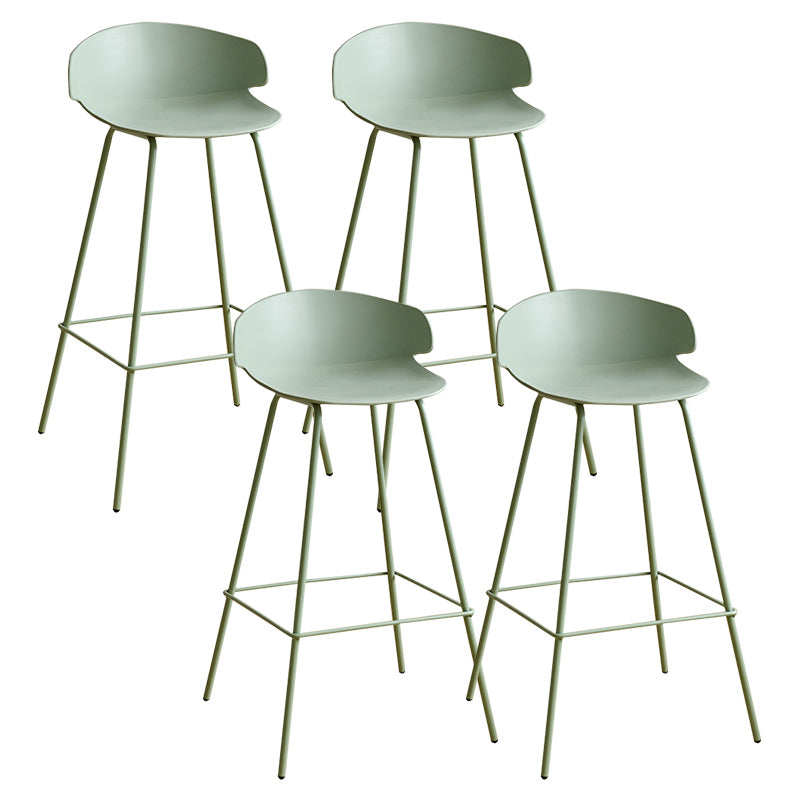 Nordic Style Metal Bar-stool Plastic Counter Bar Stool for Indoor Use Gray-Green 4 Piece Set Clearhalo 'Bar Furniture' 'Bar Stools' 'bar_stools' 'furn' 'furn_bar_stools' 'Furniture' 'Kitchen & Dining Furniture' 6095831