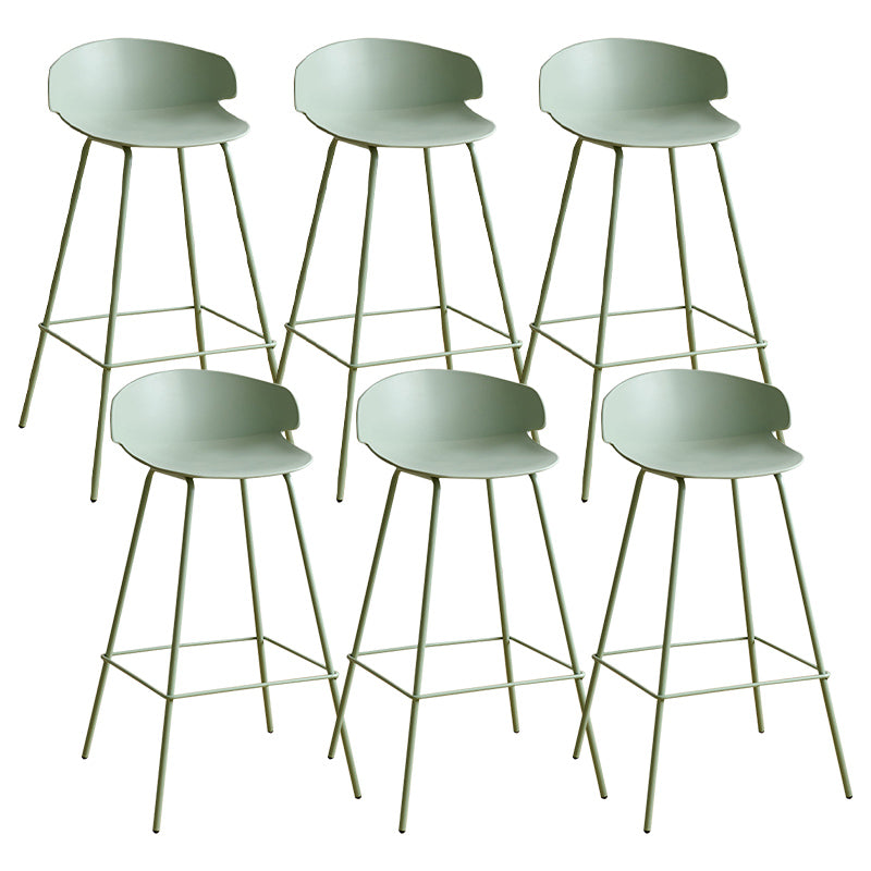 Nordic Style Metal Bar-stool Plastic Counter Bar Stool for Indoor Use Gray-Green 6 Piece Set Clearhalo 'Bar Furniture' 'Bar Stools' 'bar_stools' 'furn' 'furn_bar_stools' 'Furniture' 'Kitchen & Dining Furniture' 6095832