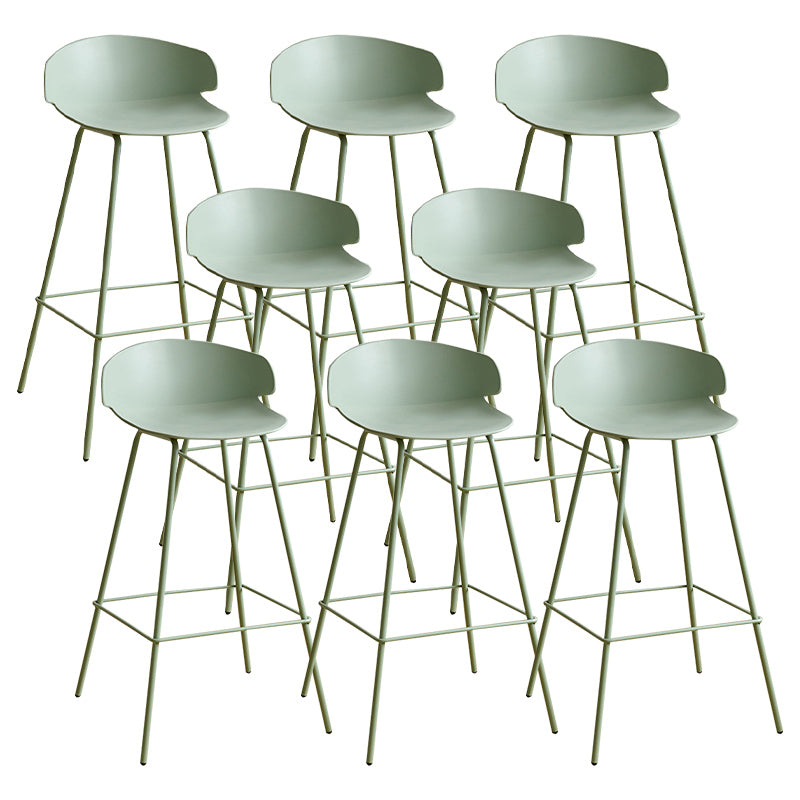 Nordic Style Metal Bar-stool Plastic Counter Bar Stool for Indoor Use Gray-Green 8 Piece Set Clearhalo 'Bar Furniture' 'Bar Stools' 'bar_stools' 'furn' 'furn_bar_stools' 'Furniture' 'Kitchen & Dining Furniture' 6095833