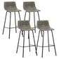 Indoor Modern Leather Bar Stool Bucket Footrest Low Back Counter & Bar Stool