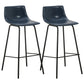 Indoor Modern Leather Bar Stool Bucket Footrest Low Back Counter & Bar Stool