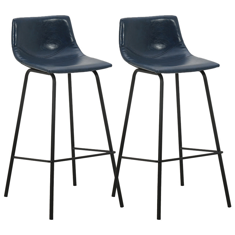 Indoor Modern Leather Bar Stool Bucket Footrest Low Back Counter & Bar Stool