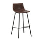 Indoor Modern Leather Bar Stool Bucket Footrest Low Back Counter & Bar Stool