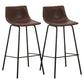 Indoor Modern Leather Bar Stool Bucket Footrest Low Back Counter & Bar Stool