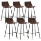 Indoor Modern Leather Bar Stool Bucket Footrest Low Back Counter & Bar Stool