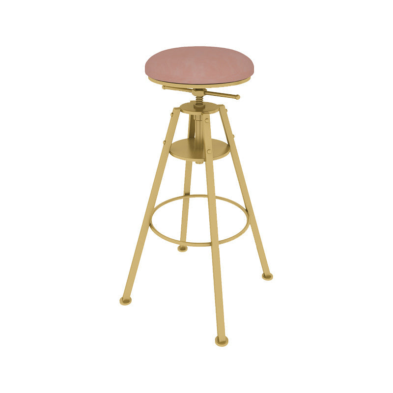 Metal Adjustable Height Bar Stool Velvet Upholstered Bar Stool for Restaurant