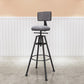 Metal Adjustable Height Bar Stool Velvet Upholstered Bar Stool for Restaurant