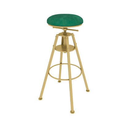 Metal Adjustable Height Bar Stool Velvet Upholstered Bar Stool for Restaurant