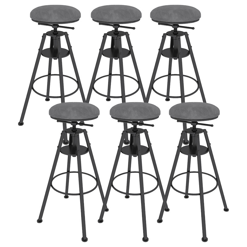 Metal Adjustable Height Bar Stool Velvet Upholstered Bar Stool for Restaurant