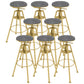 Metal Adjustable Height Bar Stool Velvet Upholstered Bar Stool for Restaurant