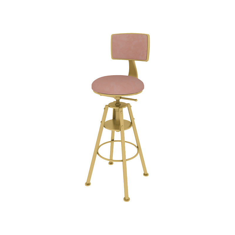 Metal Adjustable Height Bar Stool Velvet Upholstered Bar Stool for Restaurant