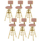 Metal Adjustable Height Bar Stool Velvet Upholstered Bar Stool for Restaurant