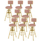 Metal Adjustable Height Bar Stool Velvet Upholstered Bar Stool for Restaurant