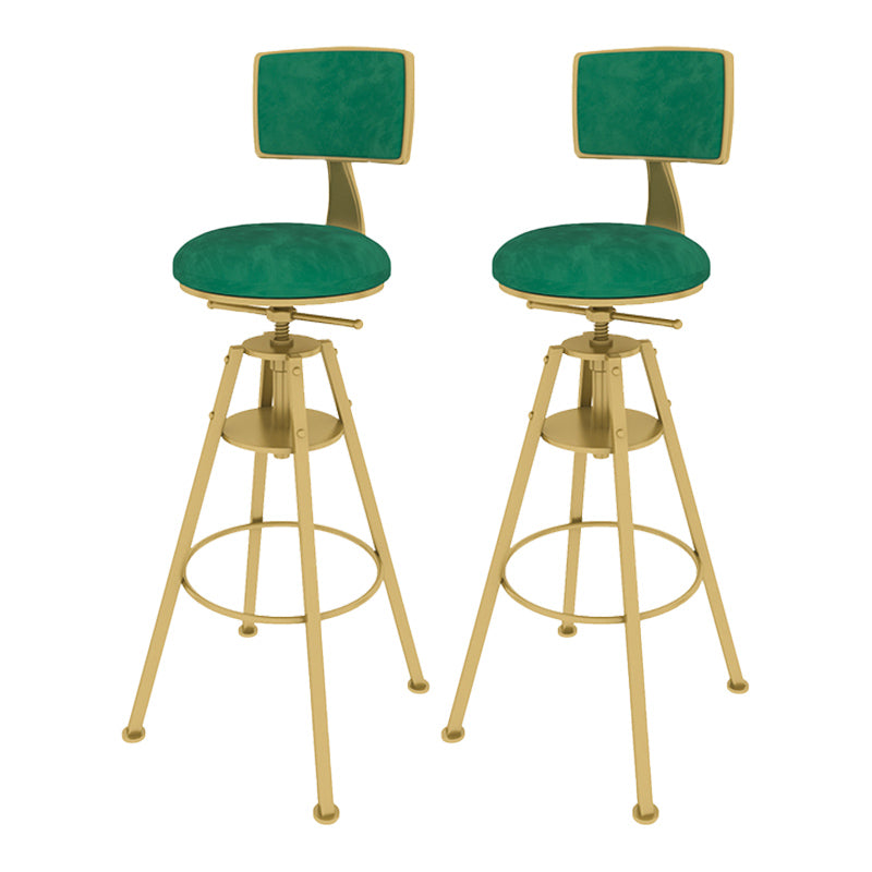 Metal Adjustable Height Bar Stool Velvet Upholstered Bar Stool for Restaurant