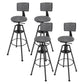 Metal Adjustable Height Bar Stool Velvet Upholstered Bar Stool for Restaurant
