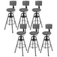 Metal Adjustable Height Bar Stool Velvet Upholstered Bar Stool for Restaurant