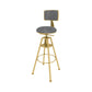 Metal Adjustable Height Bar Stool Velvet Upholstered Bar Stool for Restaurant
