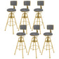 Metal Adjustable Height Bar Stool Velvet Upholstered Bar Stool for Restaurant