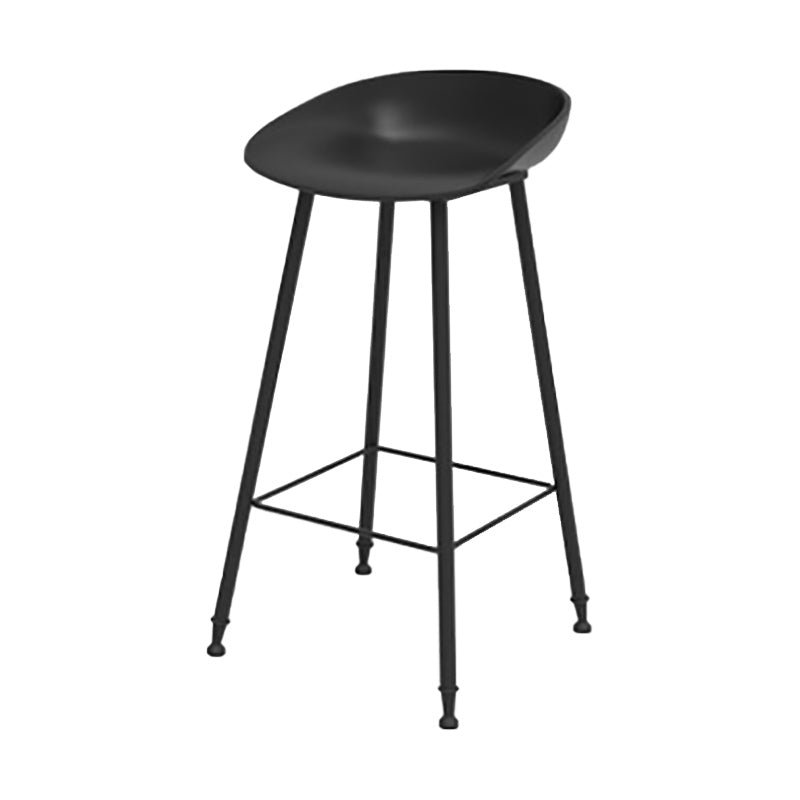Modern Backrest Counter Stool Iron Cafe Bar Stool with Pedal and Acrylic Seat Black 1 Piece Clearhalo 'Bar Furniture' 'Bar Stools' 'bar_stools' 'furn' 'furn_bar_stools' 'Furniture' 'Kitchen & Dining Furniture' 6095923