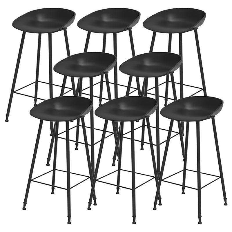 Modern Backrest Counter Stool Iron Cafe Bar Stool with Pedal and Acrylic Seat Black 8 Piece Set Clearhalo 'Bar Furniture' 'Bar Stools' 'bar_stools' 'furn' 'furn_bar_stools' 'Furniture' 'Kitchen & Dining Furniture' 6095930