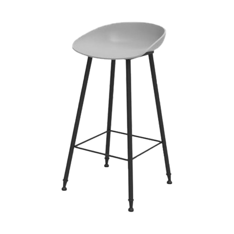 Modern Backrest Counter Stool Iron Cafe Bar Stool with Pedal and Acrylic Seat Gray 1 Piece Clearhalo 'Bar Furniture' 'Bar Stools' 'bar_stools' 'furn' 'furn_bar_stools' 'Furniture' 'Kitchen & Dining Furniture' 6095932