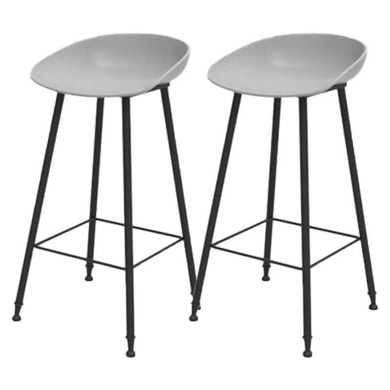 Modern Backrest Counter Stool Iron Cafe Bar Stool with Pedal and Acrylic Seat Gray 2 Piece Set Clearhalo 'Bar Furniture' 'Bar Stools' 'bar_stools' 'furn' 'furn_bar_stools' 'Furniture' 'Kitchen & Dining Furniture' 6095935