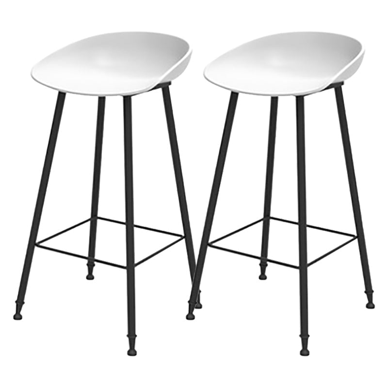 Modern Backrest Counter Stool Iron Cafe Bar Stool with Pedal and Acrylic Seat White 2 Piece Set Clearhalo 'Bar Furniture' 'Bar Stools' 'bar_stools' 'furn' 'furn_bar_stools' 'Furniture' 'Kitchen & Dining Furniture' 6095944