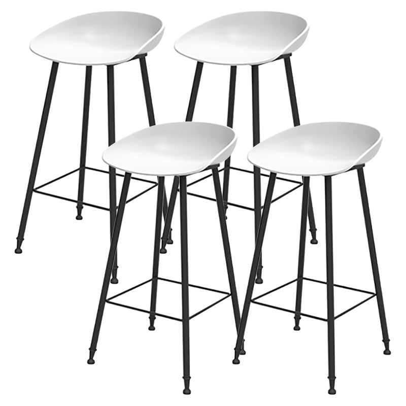 Modern Backrest Counter Stool Iron Cafe Bar Stool with Pedal and Acrylic Seat White 4 Piece Set Clearhalo 'Bar Furniture' 'Bar Stools' 'bar_stools' 'furn' 'furn_bar_stools' 'Furniture' 'Kitchen & Dining Furniture' 6095946