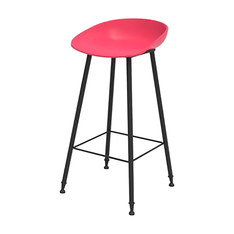 Modern Backrest Counter Stool Iron Cafe Bar Stool with Pedal and Acrylic Seat Red 1 Piece Clearhalo 'Bar Furniture' 'Bar Stools' 'bar_stools' 'furn' 'furn_bar_stools' 'Furniture' 'Kitchen & Dining Furniture' 6095949