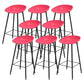 Modern Backrest Counter Stool Iron Cafe Bar Stool with Pedal and Acrylic Seat Red 8 Piece Set Clearhalo 'Bar Furniture' 'Bar Stools' 'bar_stools' 'furn' 'furn_bar_stools' 'Furniture' 'Kitchen & Dining Furniture' 6095953