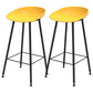 Modern Backrest Counter Stool Iron Cafe Bar Stool with Pedal and Acrylic Seat Yellow 2 Piece Set Clearhalo 'Bar Furniture' 'Bar Stools' 'bar_stools' 'furn' 'furn_bar_stools' 'Furniture' 'Kitchen & Dining Furniture' 6095955