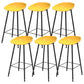 Modern Backrest Counter Stool Iron Cafe Bar Stool with Pedal and Acrylic Seat Yellow 6 Piece Set Clearhalo 'Bar Furniture' 'Bar Stools' 'bar_stools' 'furn' 'furn_bar_stools' 'Furniture' 'Kitchen & Dining Furniture' 6095957